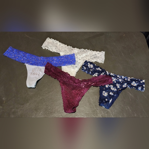 3/$25 Victoria's Secret Lace Thong Panties Size Medium - Picture 1 of 10